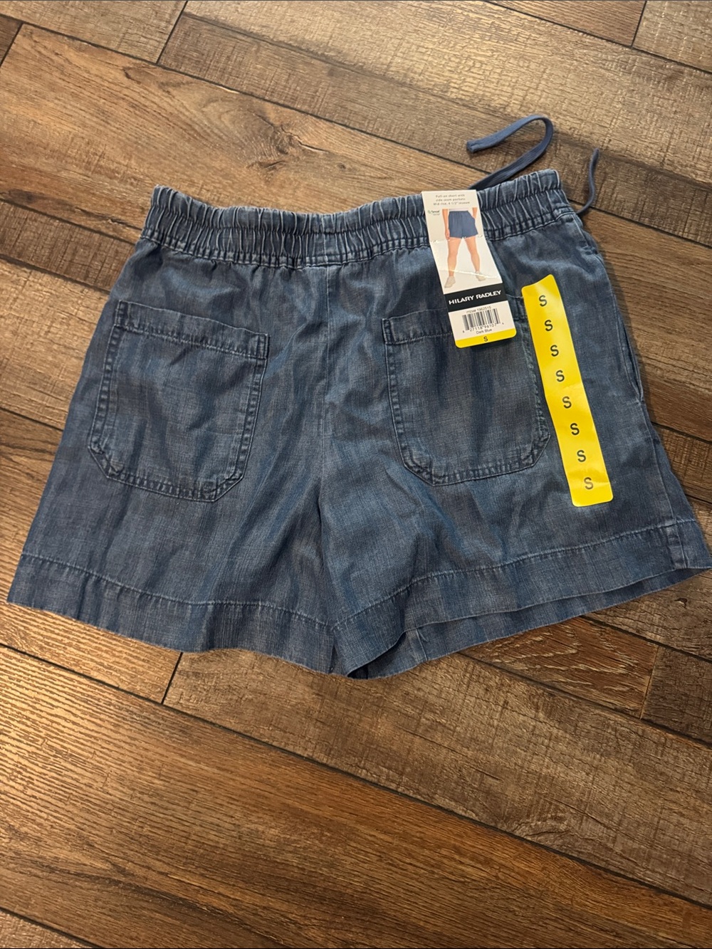 Hilary Radley Women's Drawstring Tencel Lyocell Shorts Pockets Small Sz Blue